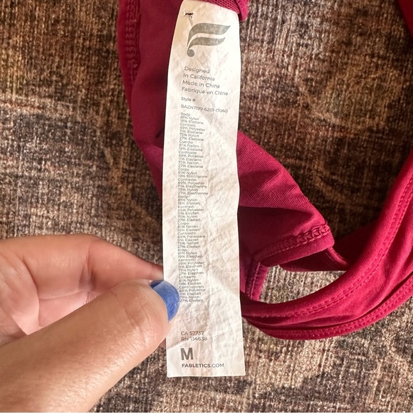 Fabletics Berry Red Criss Cross Sports Spra - Picture 4 of 4